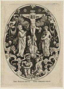 Ristiinnaulitseminen, elokuvasta Kristuksen kärsimys (Passion of Christ) tekijältä Jan Sadeler I