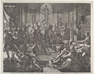 Pleasure House tekijältä Jan Sadeler I, after Joos van Winghe
