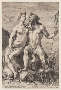 Neptunus ja Amphitrite, teoksesta Kolme paritettua jumalaa ja jumalattarta (Three Paired Gods and Goddesses) tekijältä Jan Saenredam