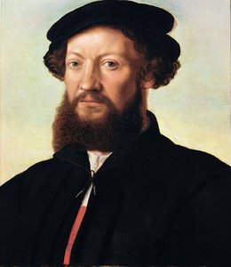 Miehen muotokuva - Jan Sanders van Hemessen (n. 1500 - n. 1566). Öljy puulle, n. 1555. Mitat : 47x39 cm. Taidehistoriallinen museo, Vienne