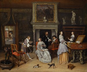Fantasia sisustus Jan Steenin ja Gerrit Schoutenin perheen kanssa tekijältä Jan Steen