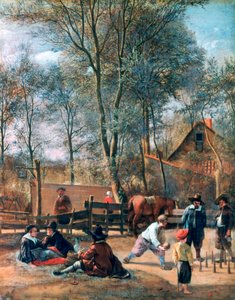 "Skittle Players outside an Inn", c1660