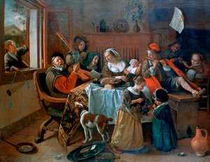 Iloinen perhe, 1668 tekijältä Jan Havickszoon Steen