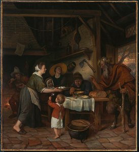 Satyr ja talonpoikaisperhe tekijältä Jan Steen