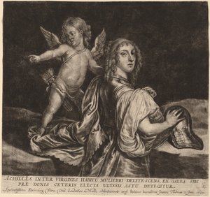 Akhilleus Pyrrhana Cupidon kanssa
