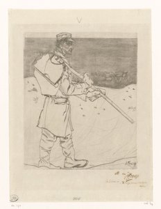 Simpukkakalastaja verkossa Katwijk aan Zeen rannalla The Shell Fisherman (alkuperäinen nimi) tekijältä Jan Toorop (signed by artist)