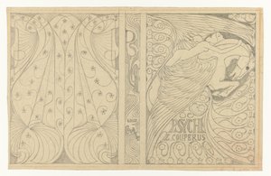 Kannen suunnittelu Louis Couperuksen Psychelle Bändin suunnittelu: Louis Couperus, Psyche, 1898 tekijältä Jan Toorop
