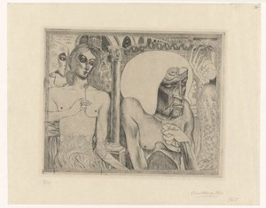 Vanha nainen nuorten naisten ympäröimänä Naisen nuoruus ja ikä (alkuperäinen nimi) tekijältä Jan Toorop