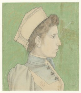Sairaanhoitaja Nellyn muotokuva Portree van Nelly Goudkade tekijältä Jan Toorop
