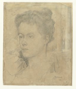Jan Tooropin vaimon Annie Hallin tai hänen sisarensa Janet Hallin muotokuva tekijältä Jan Toorop