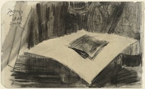 Tulostus makaa tummalla taustalla tekijältä Jan Toorop