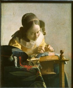 Die Spitzenklöpplerin tekijältä Jan Vermeer van Delft