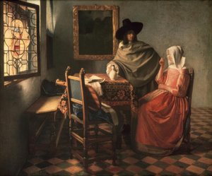 Herr und Dame beim Wein tekijältä Jan Vermeer van Delft