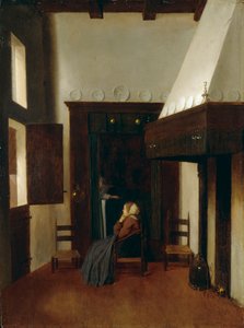 Pieni sairaanhoitaja, c1654-1670 tekijältä Johannes Vermeer
