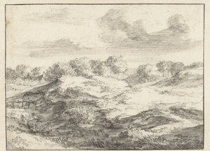 Dyynimaisema, jossa mökki kaukana tekijältä Jan Vermeer van Haarlem (I) (attributed to)