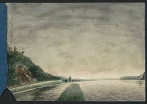 Vuoristomaisema järven rannalla tekijältä Jan Veth