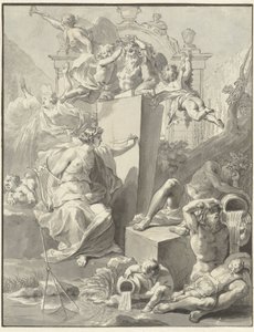 Nimilehden suunnittelu W. van der Hoeven, Westermeer, 1721 tekijältä Jan Wandelaar