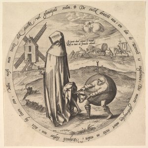 Maailman ryöstää misantrooppi, kahdestatoista flaamilaista sananlaskua, noin. 1568.