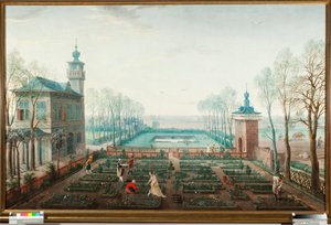Huhtikuu, töitä puutarhassa (huhtikuu, puutarhanhoito) Jan Wildensin (1586-1653) maalaus