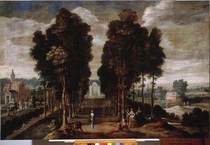 Linnan puisto Jan Wildensin (1586-1653) maalaus 1600-luvulta Genes, Musei di Strada Nuova (ex Palazzo Bianco)