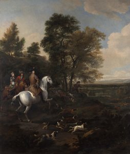 Jäniksen metsästys, n. 1690