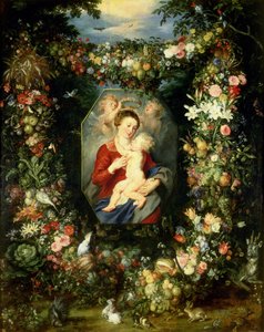 Neitsyt ja lapsi hedelmien ja kukkien seppeleessä, n. 1614-1818