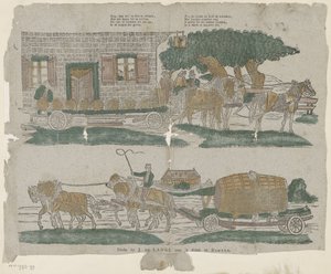 Olutkärryt Katso, rakas hän istuu alas juomaan olutta, / Kan nei kanne täynnä seinken [(...)] (otsikko esineessä) tekijältä Jan de Lange (II)
