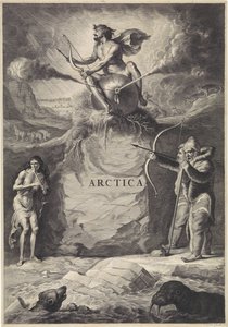 Arktinen maisema Arctica (otsikko esineessä) tekijältä Jan de Visscher (rejected attribution)