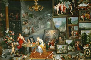 Allegory of Sight (maalaus puulle) tekijältä Jan the Elder Brueghel