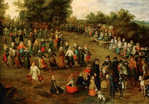 Kansantanssi arkkiherttujen edessä ... (maalaus kankaalle) tekijältä Jan the Elder Brueghel