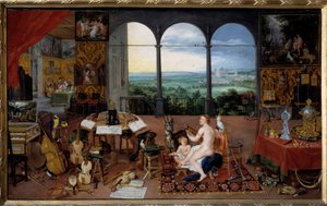 Kuulo. Allegoria viidestä aistista Jan I Brueghel Dit De Veloursin maalaus (1568-1625) Ec. Flam