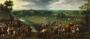 Talonpoikaiselämää, noin 1621 (öljy kankaalle) tekijältä Jan the Elder Brueghel
