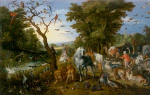 Eläinten pääsy Nooan arkkiin tekijältä Jan the Elder Brueghel