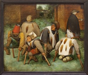Kerjäläiset (öljy paneelissa) tekijältä Jan the Elder Brueghel