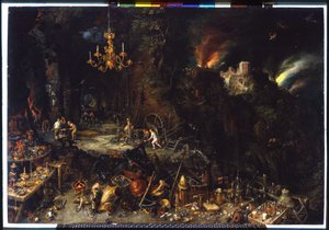 Brueghel Jan I:n (1568-1625) tulipalo 1621 (öljy kankaalle) tekijältä Jan the Elder Brueghel