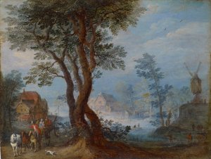Kylämaisema hahmoineen, n.1603 tekijältä Jan the Elder Brueghel