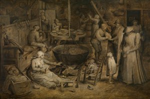 Vierailu talonpoikien luo (öljy paneeliin) tekijältä Jan the Elder Brueghel