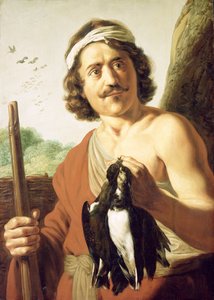 Ilma ja nuoriso: Metsästäjä muskettien ja surmattujen lintujen kanssa, 1623-25 tekijältä Jan the Elder Lievens