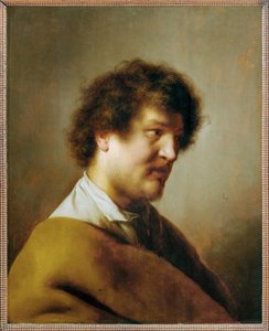 Miesmuotokuva (maalaus tammipuulle)