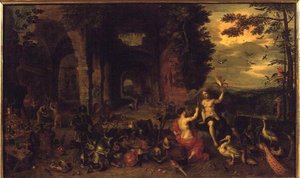 Ilman ja tulen allegoria, n. 1650-60 (öljy paneelissa)