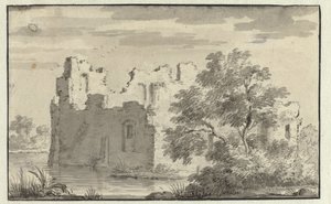 Oosterwijkin Huis te -metsän rauniot tekijältä Jan van Aken (attributed to)