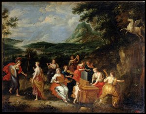 "Pallas Athena ja muusat", 1630-luku. tekijältä Jan van Balen