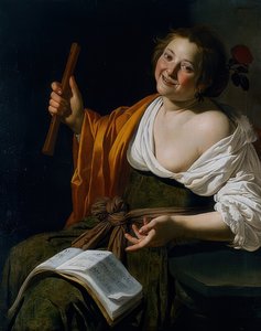 Tyttö huilulla. Noin 1630
