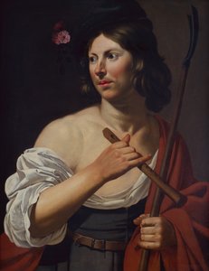 Paimenpoika kädessään roisto ja huilu (öljy kankaalle) tekijältä Jan van Bijlert or Bylert