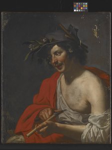 Pastor Aparando Sua Flauta (óleo sobre tela)finlandês tekijältä Jan van Bijlert or Bylert