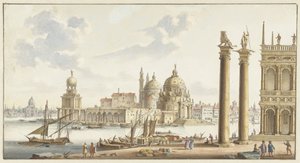 Näkymä Sta. Maria della Salute Venetsian Pyhän Markuksen aukiolta