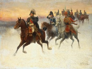 Marsalkka Ney ja Napoleon ja heidän joukkonsa Venäjän kampanjan aikana (öljy kankaalle)