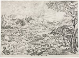 Suuret maisemat: Rustic Solicitus, n. 1555-1558. tekijältä Jan van Doetechum