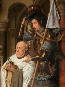 Yksityiskohta neitsyestä ja lapsesta kanoni Joris van der Paelen kanssa tekijältä Jan van Eyck