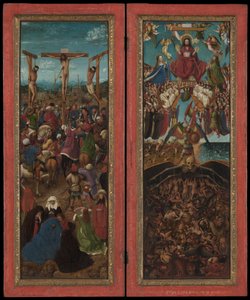 Ristiinnaulitseminen, Viimeinen tuomio, n. 1440-41. tekijältä Jan van Eyck
